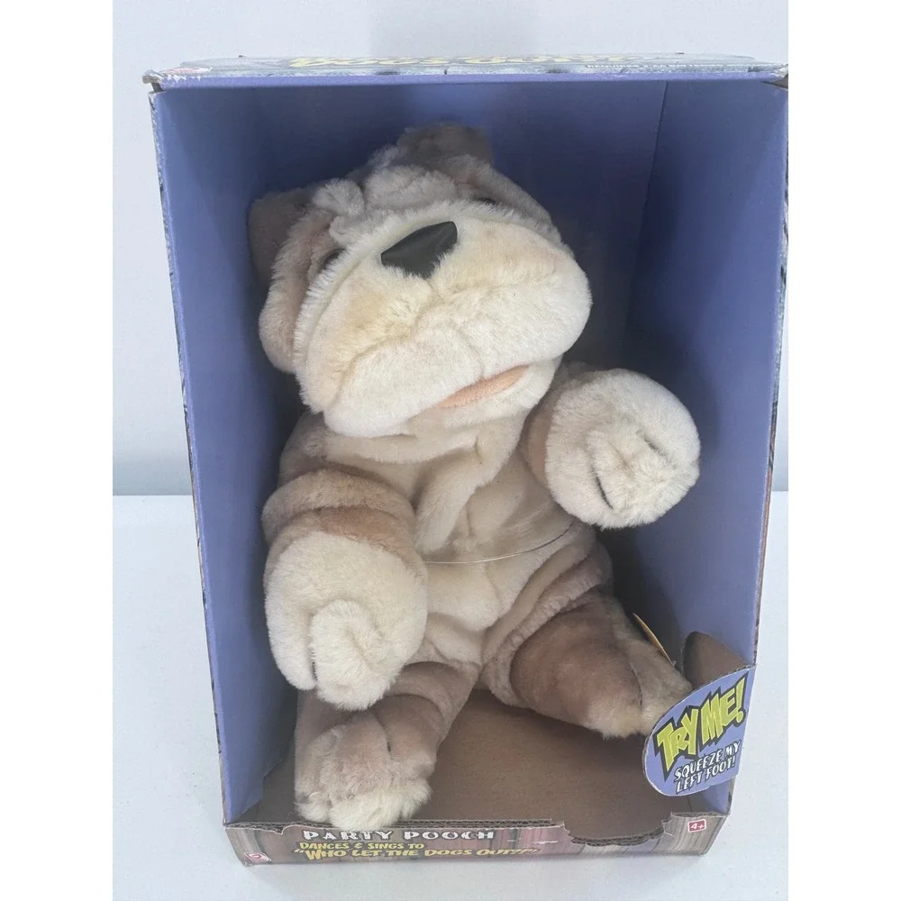 Gemmy Party Pooch Animated Plush Toy Kids Tan Who Let The Dogs Out 2001 Vintage